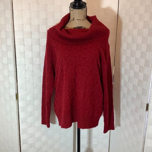 89th & madison red turtleneck sweater size 1X - Picture 2 of 9